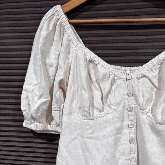 American Eagle Puff Sleeve Babydoll Dress Cream SZ: Small - Picture 7 of 15